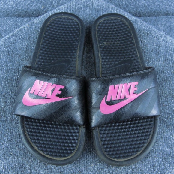 Nike Women Slide Sandal Shoes Black Synthetic Size 9 Medium - Picture 3 of 8